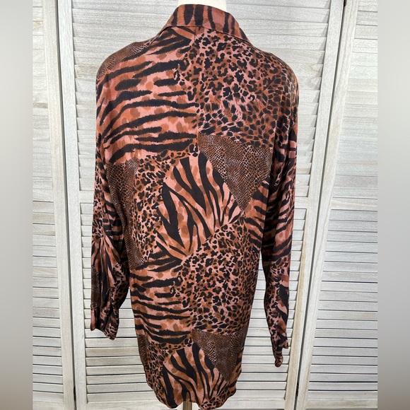 SHORT CIRCUIT Vintage 80's 90's Button Down Shirt Animal Print-Medium - Picture 3 of 4